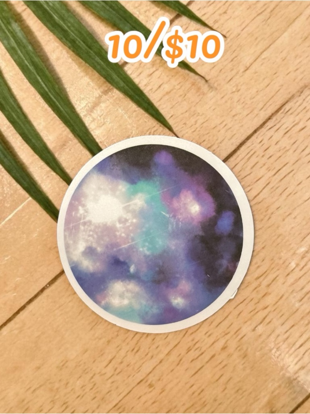 Galaxy Circle Sticker – Cosmic Nebula Vinyl Decal | Space Aesthetic Sticker